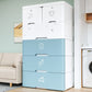 Contemporary Style Non-Hanging Armoire Plastic Storage Cabinet with Drawers Clearhalo 'Armoires & Wardrobes' 'armoires_wardrobes' 'Bedroom Furniture' 'furn' 'furn_armoires_wardrobes' 'Furniture' 1200x1200_8d47e176-df12-4684-996b-31563c7b9a5d