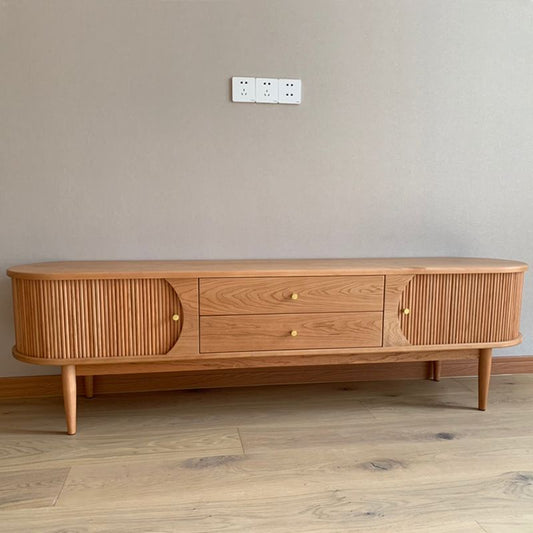 Console multimediale TV in legno massiccio tradizionale TV console multimediale con cassetti