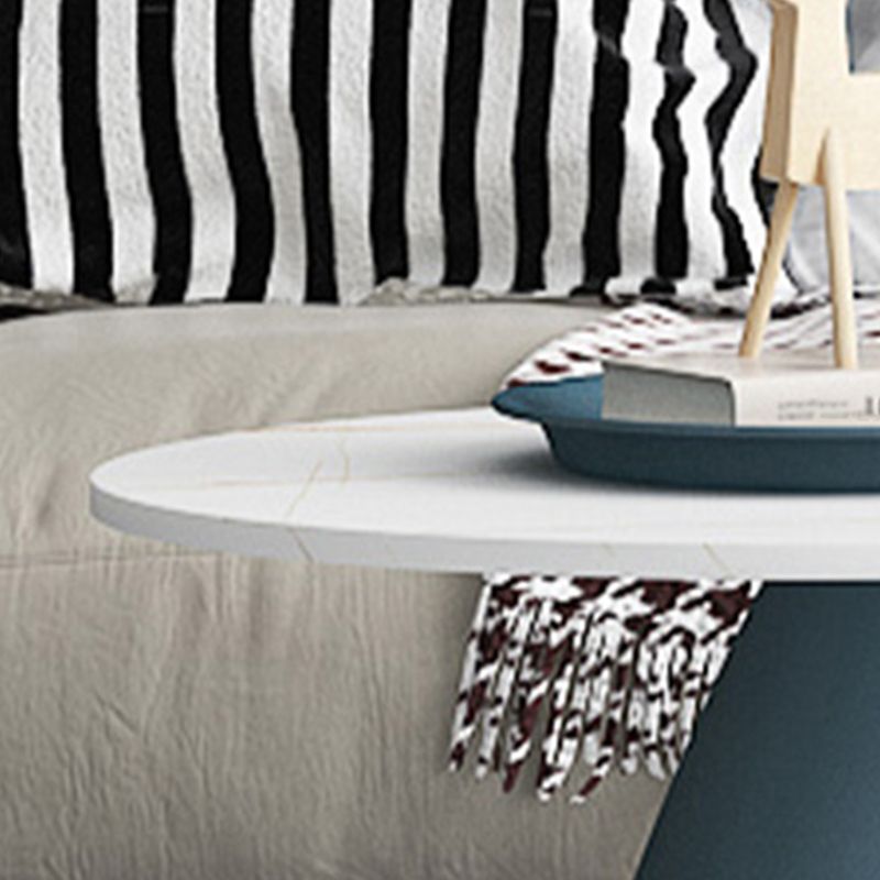 Modern Slate Pedestal Coffee Table Round Cocktail Table in Black/White Clearhalo 'Coffee & Accent Tables' 'Coffee Tables' 'coffee_tables' 'furn' 'furn_coffee_tables' 'Furniture' 'Living Room Furniture' 1200x1200_8d491cbd-d4d5-47a8-a9c7-86d5c2b16ae7