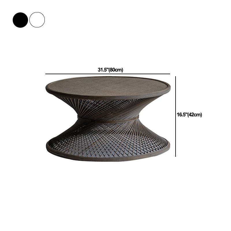 Table de la table latérale en bois de style country français Table accent latéral de canapé rond