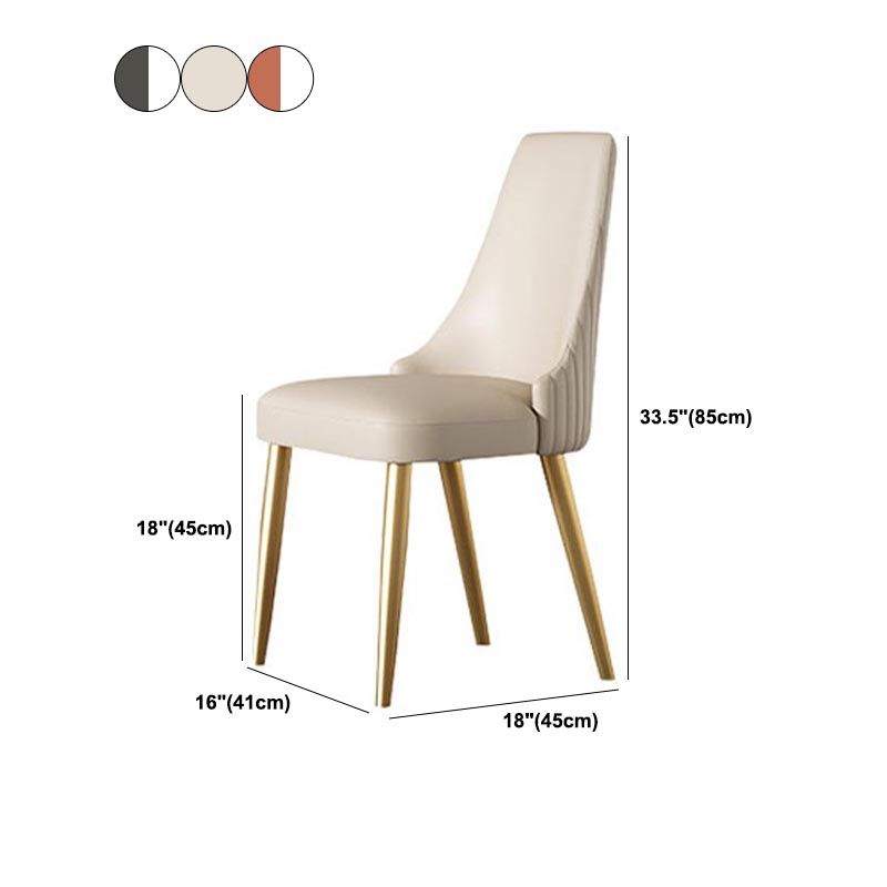 Glam Upholstered Dining Chair Leather Dining Chair with Gold Legs Clearhalo 'Dining Chairs' 'Dining Tables & Seating' 'dining_chair' 'furn' 'furn_dining_chair' 'Furniture' 'Kitchen & Dining Furniture' 1200x1200_8d4bd3f9-1b8e-47b2-a29a-b94e309205bd