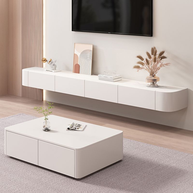 Solid Wood TV Stand Console White Media Console with Drawers Clearhalo 'furn' 'furn_tv_stands_entertainment_centers' 'Furniture' 'Living Room Furniture' 'TV Stands & Entertainment Centers' 'TV Stands & Media Storage Furniture' 'tv_stands_entertainment_centers' 1200x1200_8d4cab07-69c0-4f2e-9f46-8a05b3fb5931