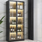 Contemporary Display Stand Faux Wood Storage Cabinet with Lighting Clearhalo 'Display & China Cabinets' 'display_china_cabinets' 'furn' 'furn_display_china_cabinets' 'Furniture' 'Kitchen & Dining Furniture' 1200x1200_8d4d1a19-a3b5-4038-be9f-4783786a51cd