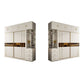 Manufactured Wood White Wardrobe Modern Cabinet with Sliding Doors