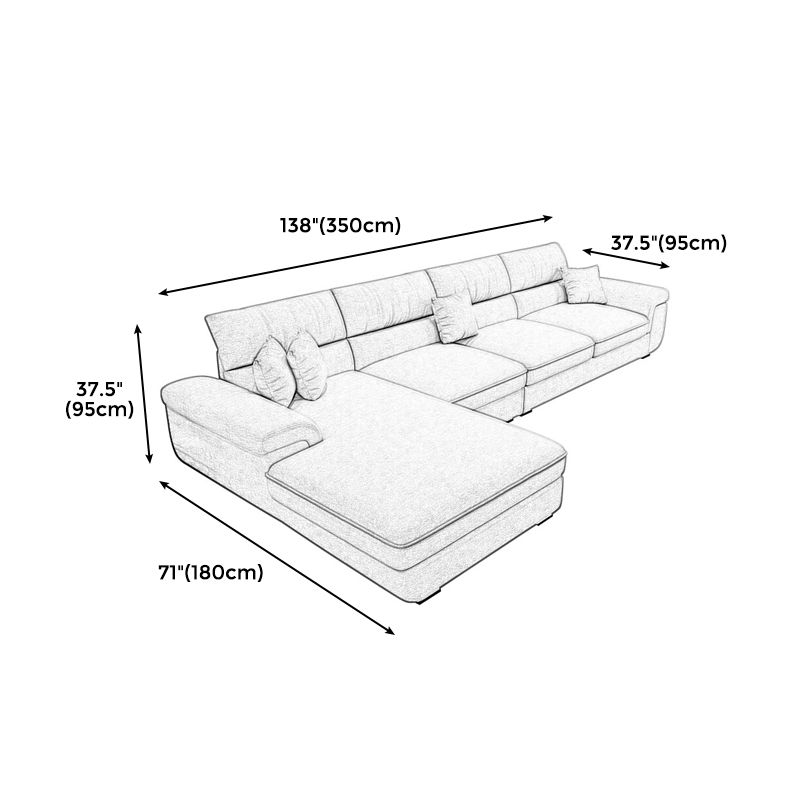 38.5"H Scandinavian Linen Flared Arm Sofa& Chaise Lounge for Living Room Clearhalo 'furn' 'furn_sectionals' 'Furniture' 'furniture_sectionals' 'kitchen' 'kitchen_sectionals' 'Living Room Furniture' 'Sectionals' 1200x1200_8d52d40b-b525-434f-8ee3-4c3fae282cd9