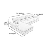 38.5"H Scandinavian Linen Flared Arm Sofa& Chaise Lounge for Living Room Clearhalo 'furn' 'furn_sectionals' 'Furniture' 'furniture_sectionals' 'kitchen' 'kitchen_sectionals' 'Living Room Furniture' 'Sectionals' 1200x1200_8d52d40b-b525-434f-8ee3-4c3fae282cd9
