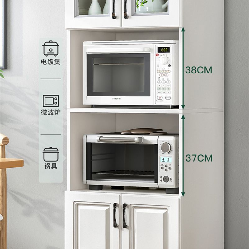 Serveur d'étagères réglables blanches 69,9 "H crédinza en bois d'ingénierie avec porte en verre