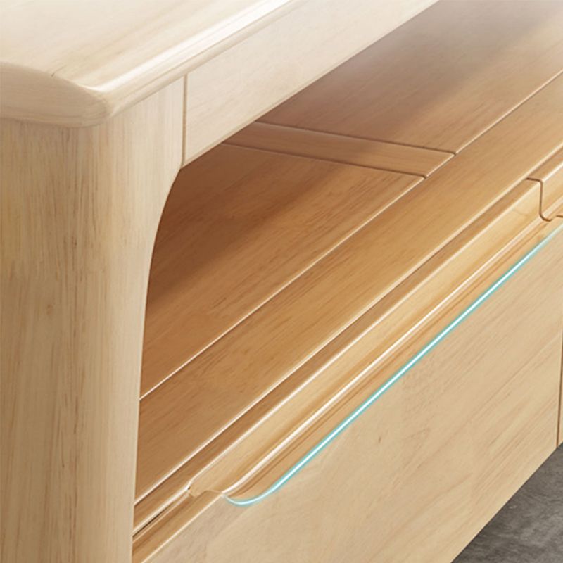 Legno massiccio scandinavo 4 gambe tavolo da cocktail caffè con scaffali/cassetti