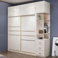 Modern Sliding Door Wardrobe for Bedroom White Cabinet with Drawers