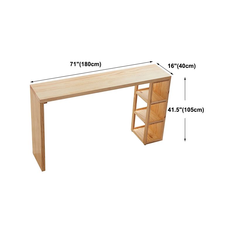 Modern Beige Wood Bar Dining Table Rectangle Indoor Bistro Table with Shelf Clearhalo 'Bar Furniture' 'Bar Tables' 'bar_tables' 'furn' 'furn_bar_tables' 'Furniture' 'furniture_bar_tables' 'Kitchen & Dining Furniture' 1200x1200_8d5606aa-60a2-4fe8-b293-550c36462666