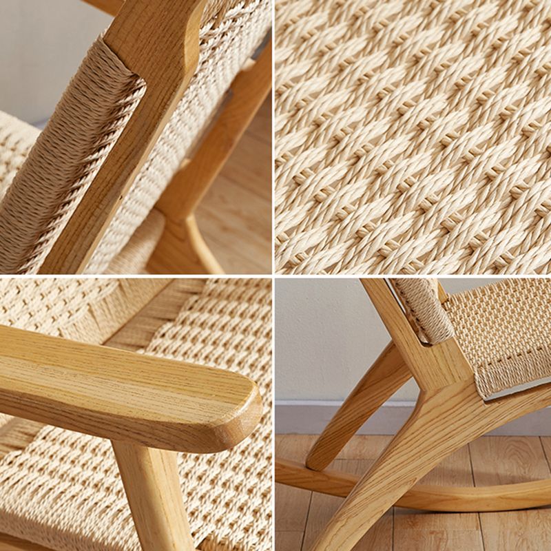 Traditionele schommelstoel vast houten frame vleugel stoel terug binnen schommelstoel