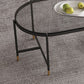 Contemporary Elliptical Glass & Slate Coffee Cocktail Table with Storage Shelf Clearhalo 'Coffee & Accent Tables' 'Coffee Tables' 'coffee_tables' 'furn' 'furn_coffee_tables' 'Furniture' 'Living Room Furniture' 1200x1200_8d5a14e3-968d-417a-b7dc-ee34b3a6161e