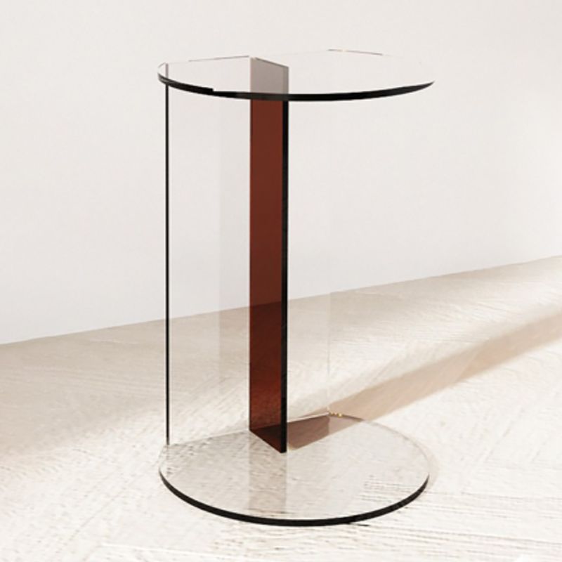 11" Wide Glam Side Table Sled Acrylic Clear Accent Side Table