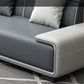Faux Ledersofa & Chaise mit Kissen modern u Sofa in Grau - 29,53 "H.