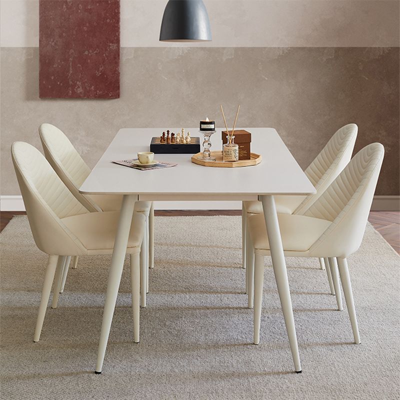 Industrial 4 Legs Dining Room Sintered Stone Dining Table for Kitchen Clearhalo 'Dining Tables & Seating' 'Dining Tables' 'dining_table' 'furn' 'furn_dining_table' 'Furniture' 'Kitchen & Dining Furniture' 1200x1200_8d5b87fb-877f-4ad3-97f4-641253a3cbeb