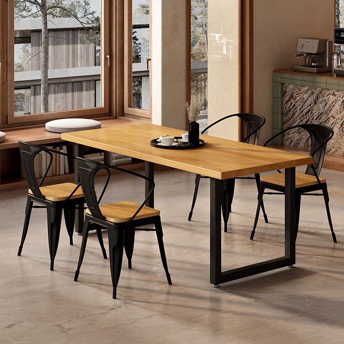工業用のソリッドウッドダイニングテーブルセット1/5ピースキッチン用ダイニングセット