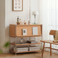 1 Door Storage Cabinet, Modern Rectangular Wooden Cabinet, 35.4"W x 16.9"L x 34.8"H Clearhalo 'Cabinets & Chests' 'cabinets_chests' 'furn' 'furn_cabinets_chests' 'Furniture' 'Living Room Furniture' 1200x1200_8d5cd62e-6668-4450-9fcc-d22a5f57e010