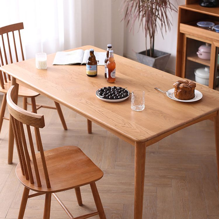 Solid Wood Modern Dining Table Brown Rectangle Table with 4 Legs for Home Use Clearhalo ' dining_table' 'Dining Tables & Seating' 'Dining Tables' 'Furniture' 'furniture_dining_table' 'Kitchen & Dining Furniture' 'kitchen&dining_furn' 'kitchen' 'kitchen_dining_table' 1200x1200_8d5f6929-b3ed-46aa-8bba-f2d3c2f0d6db
