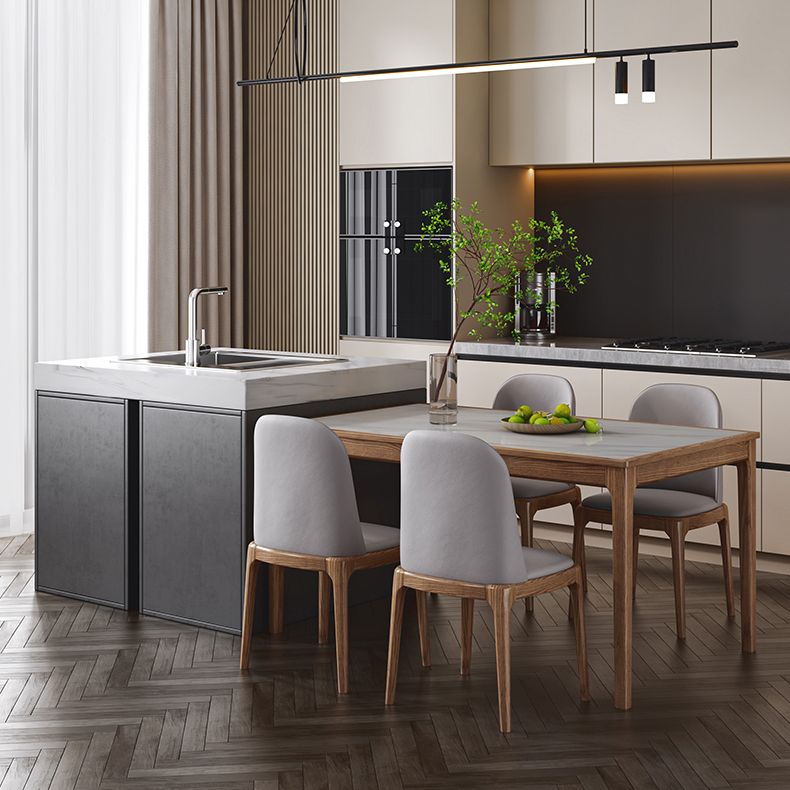 1/5/7ピースモダンな焼結石トップ4脚ダイニングセット