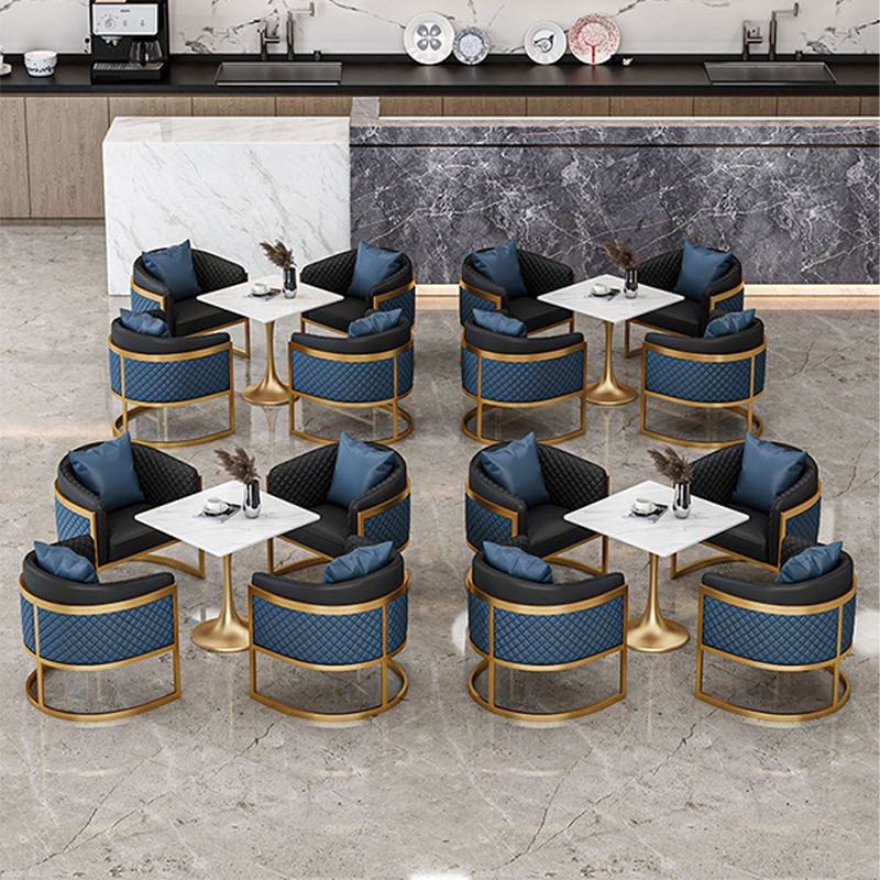 Golden Base Dining Table Medieval Modern Style Stone Table for Indoor