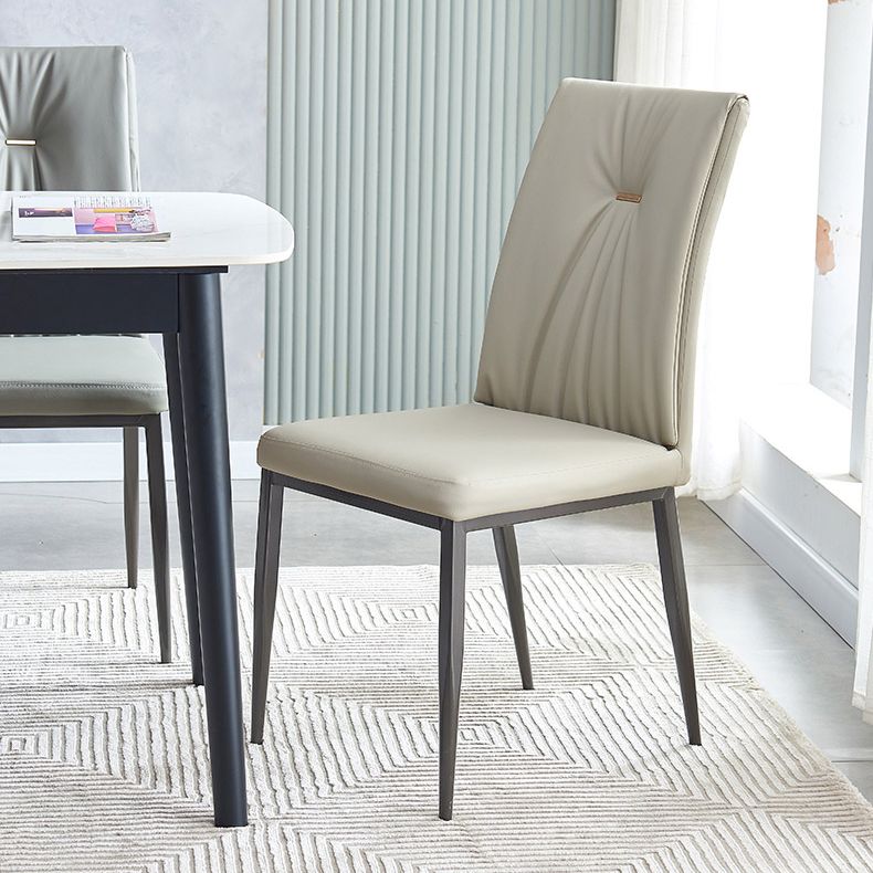 Industrial Metal Dining Room Chairs Leather Armless Dining Chairs for Home Use Clearhalo ' kitchen&dining_furn' 'Dining Chairs' 'Dining Tables & Seating' 'dining_chair' 'furn' 'furn_dining_chair' 'Furniture' 'furniture_dining_chair' 'Kitchen & Dining Furniture' 'kitchen' 1200x1200_8d68180c-a6ad-4e23-bea9-395b6700e2f2