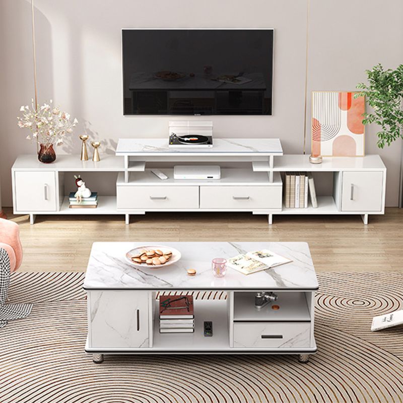 Modern 4 Legs Wood Coffee Table Rectangle Cocktail Table with Storage Clearhalo 'Coffee & Accent Tables' 'Coffee Tables' 'coffee_tables' 'furn' 'furn_coffee_tables' 'Furniture' 'furniture_coffee_tables' 'Living Room Furniture' 1200x1200_8d68fdb4-6344-4fbe-b168-b9211183e16e