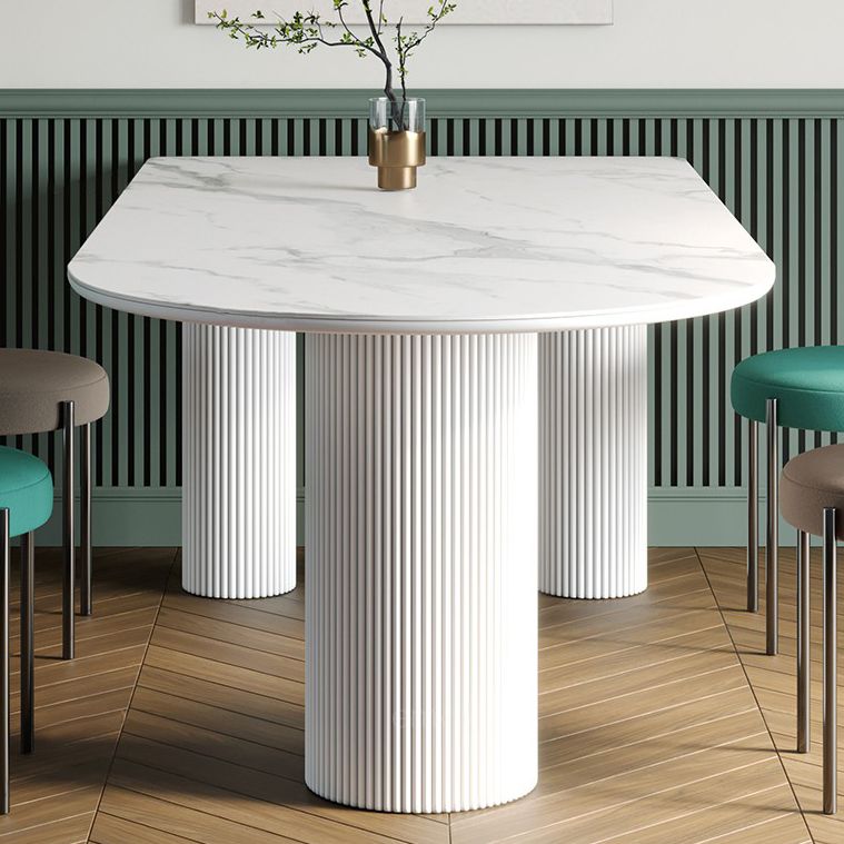 Metal Contemporary Free Form Indoor Table Sintered Stone Top Table for Dining Room Clearhalo ' dining_table' 'Dining Tables & Seating' 'Dining Tables' 'furn' 'furn_dining_table' 'Furniture' 'furniture_dining_table' 'Kitchen & Dining Furniture' 'kitchen&dining_furn' 'kitchen' 'kitchen_dining_table' 1200x1200_8d6ae316-378d-43d7-83d0-d9b7d83e346b