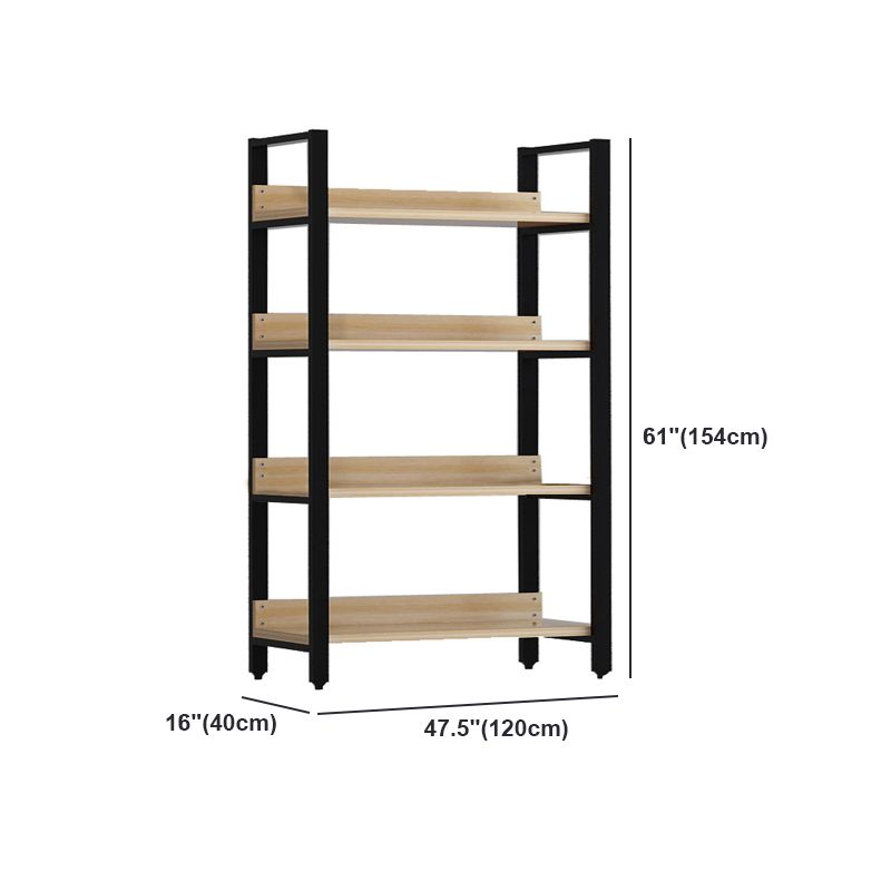 Vertical Industrial Etagere Bookshelf Steel Frame Solid Wood Shelf Bookshelf Clearhalo 'Bookcases' 'furn' 'furn_bookcases' 'Furniture' 'furniture_bookcases' 'kitchen' 'kitchen_bookcases' 'Living Room Furniture' 'Office Furniture' 1200x1200_8d6d9b15-8362-4561-8432-4e5bf9909537