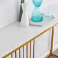 Glam Console Accent Table Antieke afwerking Bafe -consoletafel in marmer