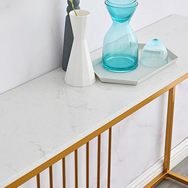 Glam Console Accent Table Antieke afwerking Bafe -consoletafel in marmer