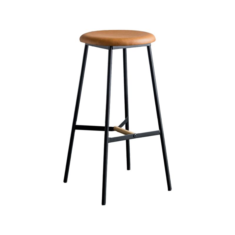 Industrial Backless Bar-stool PU Leather Bar Stool with Metal Legs Clearhalo 'Bar Furniture' 'Bar Stools' 'bar_stools' 'Furniture' 'furniture_bar_stools' 'Kitchen & Dining Furniture' 1200x1200_8d6e329d-7b37-4e55-9e11-c8514c7a4089