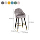 Modern Armless Backrest Counter Stool Iron Bar Stool with Velvet Cushion and Pedal Clearhalo 'Bar Furniture' 'Bar Stools' 'bar_stools' 'furn' 'furn_bar_stools' 'furniture_bar_stools' 'Kitchen & Dining Furniture' 'kitchen&dining_furn' 'kitchen' 'kitchen_furn' Furniture' 1200x1200_8d6e9487-6e0a-47a6-b8df-368514a50071