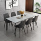 Rectangle Contemporary Dining Room Table Sintered Stone Table with 4 Black Legs Clearhalo ' dining_table' 'Dining Tables & Seating' 'Dining Tables' 'Furniture' 'furniture_dining_table' 'Kitchen & Dining Furniture' 'kitchen&dining_furn' 'kitchen' 'kitchen_dining_table' 1200x1200_8d6f1cad-8d6f-425d-a8d3-93152d44b303