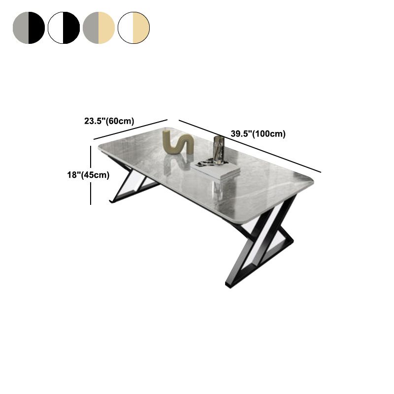 Tavolino da caffè top rettangolo con tavolino da cocktail in base a slitta