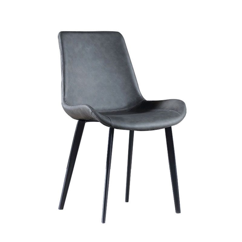 Indoor Industrial Arm Chair Solid Back Metal Upholstered Dining Room Chair (Set of 2) Clearhalo ' kitchen&dining_furn' 'Dining Chairs' 'Dining Tables & Seating' 'dining_chair' 'furn' 'furn_dining_chair' 'Furniture' 'furniture_dining_chair' 'Kitchen & Dining Furniture' 'kitchen' 1200x1200_8d71ad86-5dbf-425c-9013-8a1a41d50fdd