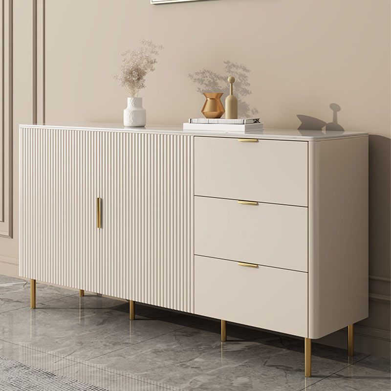 Moderner Stil weißer Sideboard Tabelle 33,5 "Hochbuffet mit Schubladenspeichern
