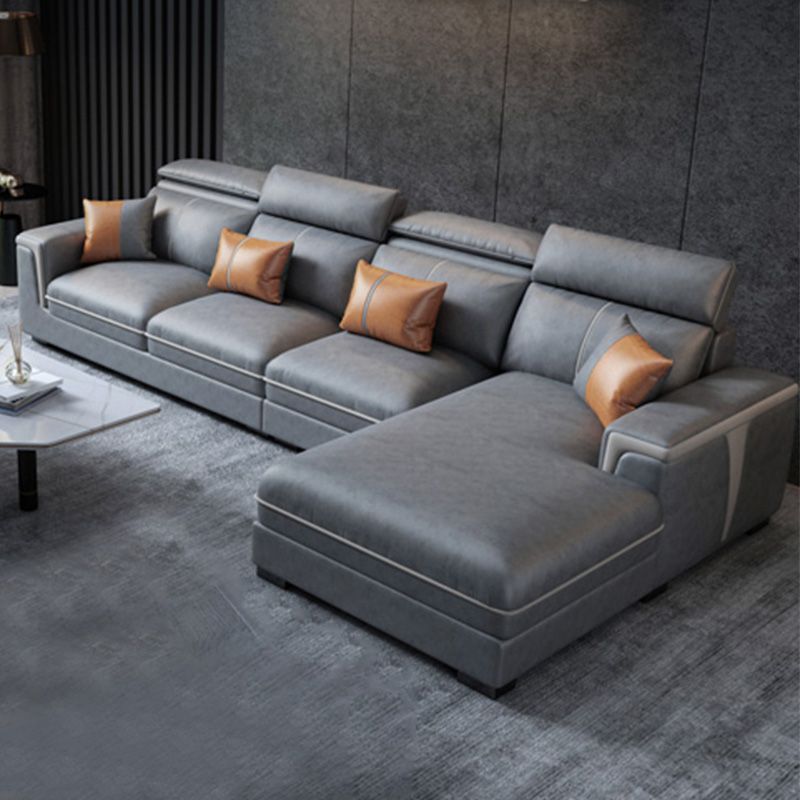 Dark Gray Faux Leather Sectional Sofa Stain-Resistant Sofa for Living Room Clearhalo 'furn' 'furn_sectionals' 'Furniture' 'Living Room Furniture' 'Sectionals' 1200x1200_8d72745c-059f-41d2-be4b-5a5a24dd9cf5