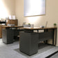 Rectangular Industrial Style Office Desk Steel and Wood Writing Desk with Cable Management