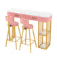 Faux Marble Counter Height Pub Set 1/2/3 Pieces Bar Stool and Table Set Clearhalo 'Bar Furniture' 'furn' 'furn_home_bar_bar_sets' 'Furniture' 'Home Bars & Bar Sets' 'home_bar_bar_sets' 'Kitchen & Dining Furniture' 1200x1200_8d7305fa-fd22-4927-b562-8605d2ced730