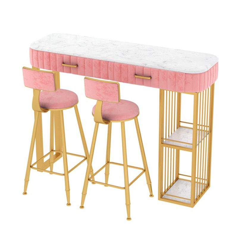 Faux Marble Counter Height Pub Set 1/2/3 Pieces Bar Stool and Table Set Clearhalo 'Bar Furniture' 'furn' 'furn_home_bar_bar_sets' 'Furniture' 'Home Bars & Bar Sets' 'home_bar_bar_sets' 'Kitchen & Dining Furniture' 1200x1200_8d7305fa-fd22-4927-b562-8605d2ced730