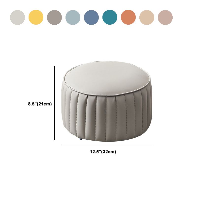 Modern Faux Leather Ottoman Solid Color Round Pouf Ottoman for Living Room Clearhalo 'furn' 'furn_ottomans_poufs' 'Furniture' 'Living Room Furniture' 'Ottomans & Poufs' 'ottomans_poufs' 1200x1200_8d73bcc3-77a4-4426-99bb-5b646fb6cb13