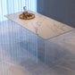 Rectangular Stone Dining Table Modern White Furniture with Acrylic Double Pedestal Clearhalo 'Dining Tables & Seating' 'Dining Tables' 'dining_table' 'furn' 'furn_dining_table' 'Furniture' 'Kitchen & Dining Furniture' 1200x1200_8d74e0f0-8f39-4728-b21d-b4e532d45ea2