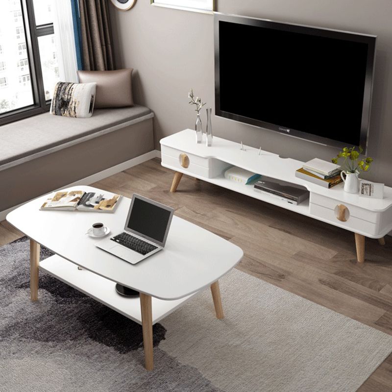 Modern 4 Legs Rectangular Coffee Table with Storage Cocktail Table Clearhalo 'Coffee & Accent Tables' 'Coffee Tables' 'coffee_tables' 'furn' 'furn_coffee_tables' 'Furniture' 'furniture_coffee_tables' 'Living Room Furniture' 1200x1200_8d75cb12-18bd-47ff-a538-ccb77c7e175f