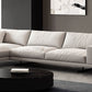 Square Arm Linen Sofa with Chaise Contemporary 4-Steater Loose Back Sofa in White Clearhalo 'furn' 'furn_sectionals' 'Furniture' 'Living Room Furniture' 'Sectionals' 1200x1200_8d7612e1-001e-4baa-8c3c-3d3162f97bbd
