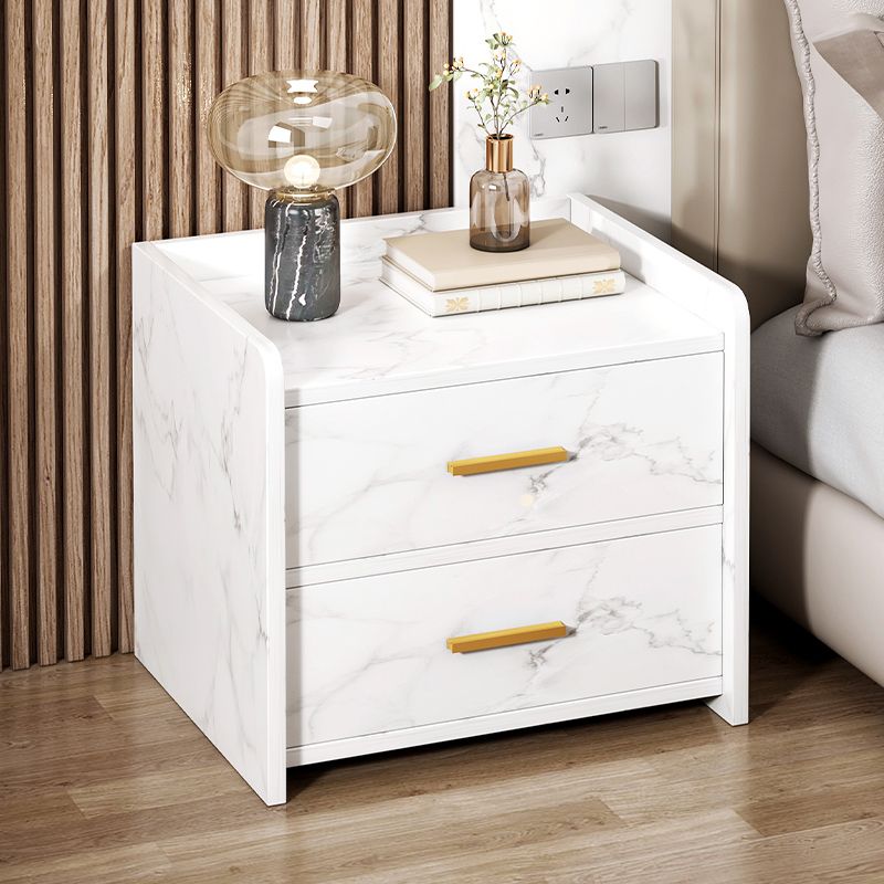 Malicera de noche de madera con cajón /16.5"20.8"tall nocturno en marrón / negro / blanco