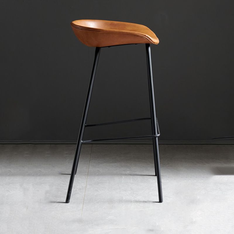 Faux Leather Armless Counter Stool Industrial Bristol Bucket Bar Chair Clearhalo 'Bar Furniture' 'Bar Stools' 'bar_stools' 'furn' 'furn_bar_stools' 'Furniture' 'Kitchen & Dining Furniture' 1200x1200_8d780091-59d0-4777-be51-6e99acb47c04