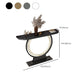Glam Metal Console Accent Table Half Moon Console Sofa Table for Hall