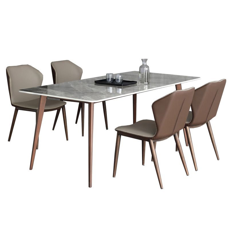 Sintered Stone Dining Table Mid-Century Modern Dining Table with 4 Legs Clearhalo 'Dining Tables & Seating' 'Dining Tables' 'dining_table' 'furn' 'furn_dining_table' 'Furniture' 'Kitchen & Dining Furniture' 1200x1200_8d7b50c1-44a9-4462-b444-ac40329cda2d