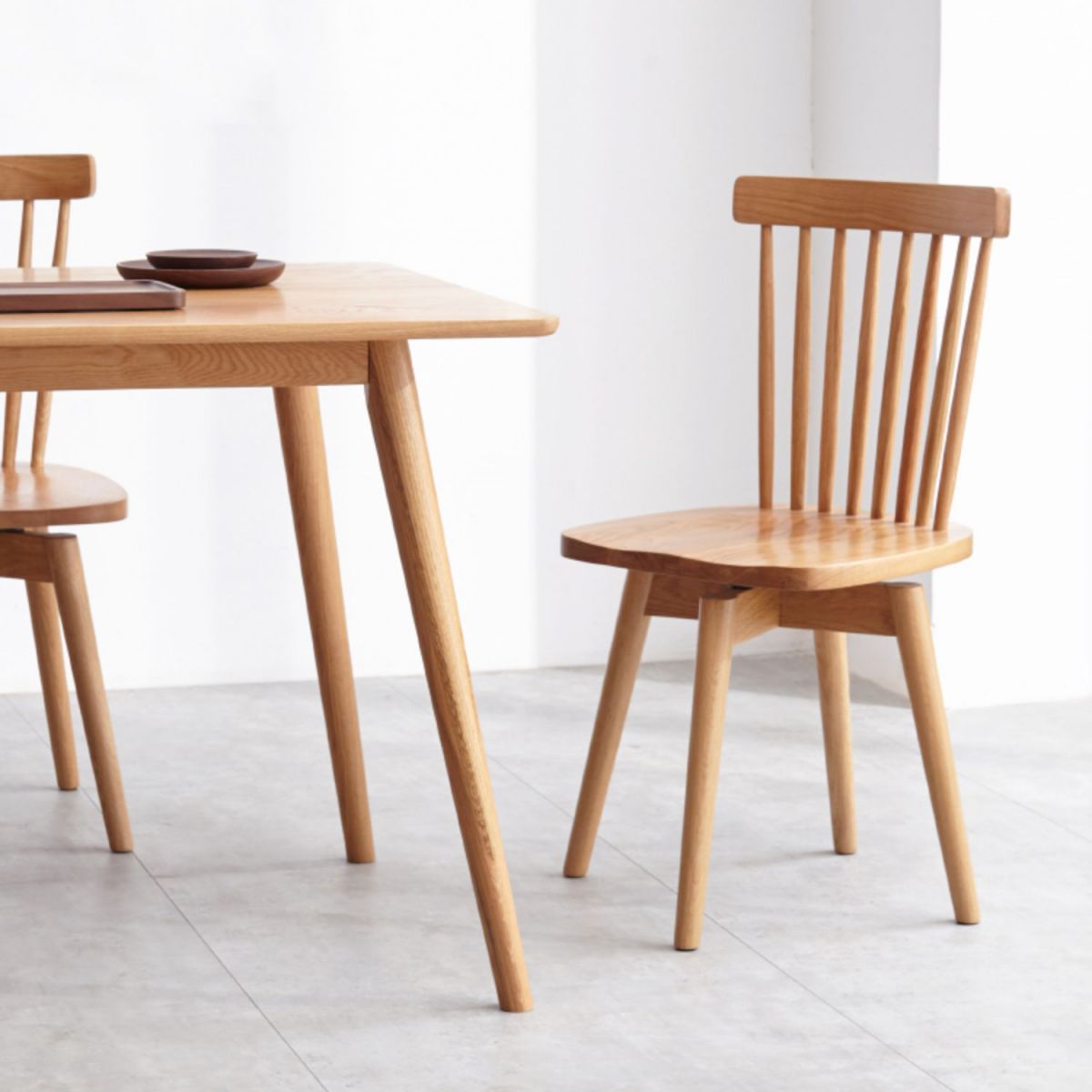 Zeitgenössischer Schleifer zurück Holz drehbar armlose Esstühle (Set von 1/2/4/6/8)