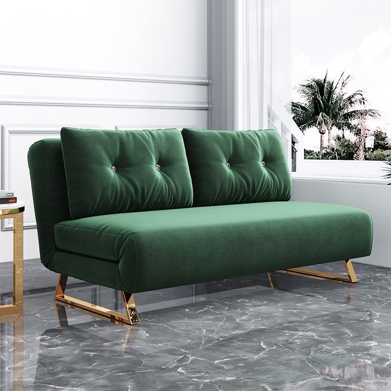 Cushion Back Futon Sofa Bed Pillow Included Sleeper Sofa with Gold Leg Clearhalo 'furn' 'furn_futons' 'Furniture' 'Futons & Daybeds' 'Futons' 'Living Room Furniture' 1200x1200_8d7c20dd-0b29-4ed7-8d92-d7ea75b7001c